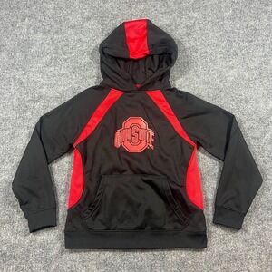 Varsity Authentic Apparel Ohio State Buckeyes Hoodie Kids Small Red Black Lined